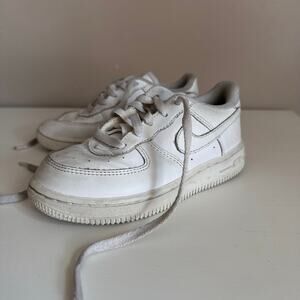 Nike Air Force AF-1 Low Kids 10C Athletic Shoe White Lace Up Sneaker 314193-117